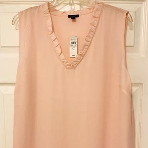 Ann Taylor Ruffle V-Neck Top - XL